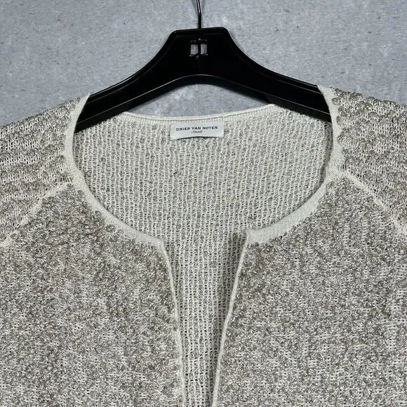 Dries Van Noten Sweater Cardigan Womens Size Small Beige Long Sleeve Belgium